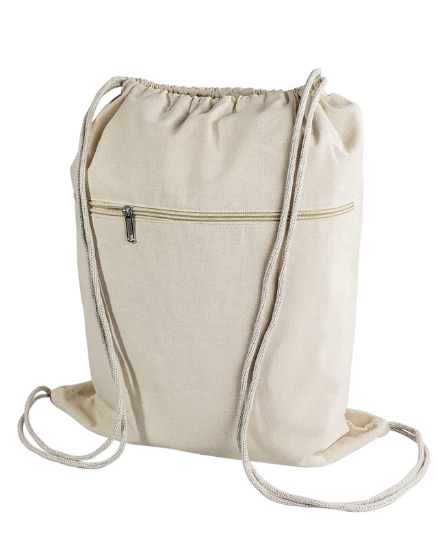 Sac à crampon en coton à fermeture éclair